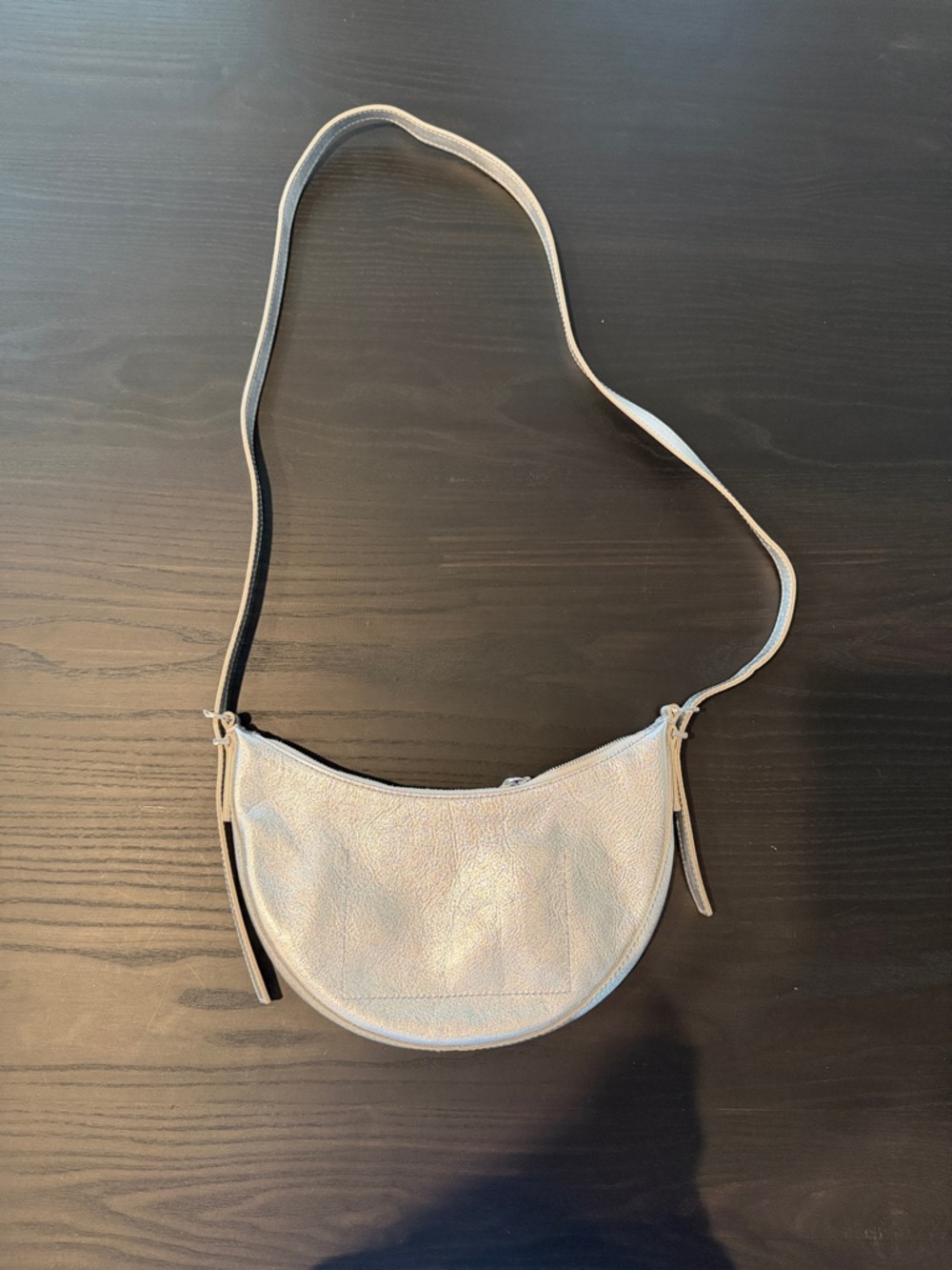 Madewell Crescent Shoulder Bag in Metallic Silver